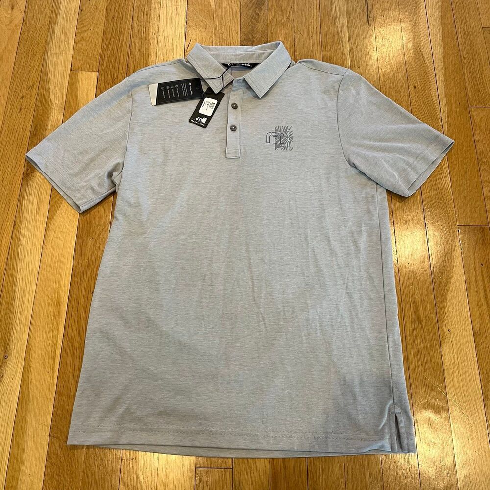 NEW Travis Mathew Yeah Yeah Bay Golf Polo Shirt Light Grey Mens L Pima Cotton